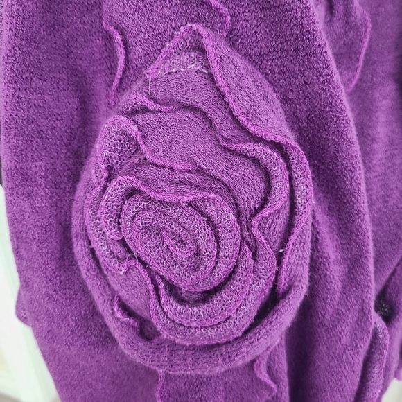 TRIBE Floral & Ruffle Purple Long Knit Scarf NWT - Picture 2 of 5